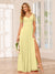 A-Line/Princess V-Neck Long Bridesmaid Dresses with Split Side