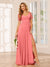 A-Line/Princess V-Neck Long Bridesmaid Dresses with Split Side