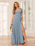 A-Line/Princess V-Neck Long Bridesmaid Dresses with Split Side