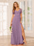 A-Line/Princess V-Neck Long Bridesmaid Dresses with Split Side