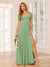 A-Line/Princess V-Neck Long Bridesmaid Dresses with Split Side