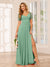 A-Line/Princess V-Neck Long Bridesmaid Dresses with Split Side