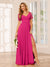 A-Line/Princess V-Neck Long Bridesmaid Dresses with Split Side