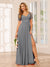 A-Line/Princess V-Neck Long Bridesmaid Dresses with Split Side
