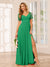 A-Line/Princess V-Neck Long Bridesmaid Dresses with Split Side
