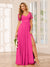 A-Line/Princess V-Neck Long Bridesmaid Dresses with Split Side