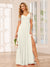 A-Line/Princess V-Neck Long Bridesmaid Dresses with Split Side