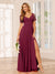 A-Line/Princess V-Neck Long Bridesmaid Dresses with Split Side