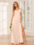 A-Line/Princess V-Neck Long Bridesmaid Dresses with Split Side