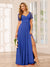 A-Line/Princess V-Neck Long Bridesmaid Dresses with Split Side