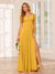 A-Line/Princess V-Neck Long Bridesmaid Dresses with Split Side