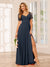 A-Line/Princess V-Neck Long Bridesmaid Dresses with Split Side