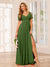 A-Line/Princess V-Neck Long Bridesmaid Dresses with Split Side