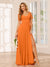 A-Line/Princess V-Neck Long Bridesmaid Dresses with Split Side