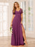 A-Line/Princess V-Neck Long Bridesmaid Dresses with Split Side