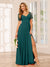 A-Line/Princess V-Neck Long Bridesmaid Dresses with Split Side