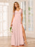 A-Line/Princess V-Neck Long Bridesmaid Dresses with Split Side