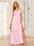 A-Line/Princess V-Neck Long Bridesmaid Dresses with Split Side