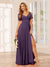 A-Line/Princess V-Neck Long Bridesmaid Dresses with Split Side