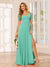 A-Line/Princess V-Neck Long Bridesmaid Dresses with Split Side