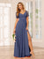 A-Line/Princess V-Neck Long Bridesmaid Dresses with Split Side