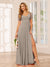 A-Line/Princess V-Neck Long Bridesmaid Dresses with Split Side