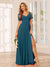 A-Line/Princess V-Neck Long Bridesmaid Dresses with Split Side