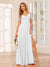 A-Line/Princess V-Neck Long Bridesmaid Dresses with Split Side