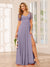 A-Line/Princess V-Neck Long Bridesmaid Dresses with Split Side