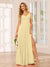 A-Line/Princess V-Neck Long Bridesmaid Dresses with Split Side