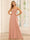 A-Line/Princess Halter Long Bridesmaid Dresses with Split Side