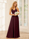 A-Line/Princess Halter Long Bridesmaid Dresses with Split Side
