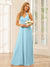 A-Line/Princess Halter Long Bridesmaid Dresses with Split Side