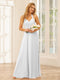 A-Line/Princess Halter Long Bridesmaid Dresses with Split Side