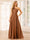 A-Line/Princess One-Shoulder Long Bridesmaid Dresses with Split Side & Sash