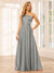 A-Line/Princess One-Shoulder Long Bridesmaid Dresses with Split Side & Sash