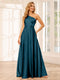 A-Line/Princess One-Shoulder Long Bridesmaid Dresses with Split Side & Sash