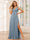 A-Line/Princess V-Neck Long Bridesmaid Dresses with Split Side