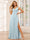A-Line/Princess V-Neck Long Bridesmaid Dresses with Split Side