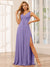 A-Line/Princess V-Neck Long Bridesmaid Dresses with Split Side