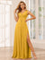 A-Line/Princess V-Neck Long Bridesmaid Dresses with Split Side