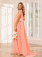 A-Line/Princess One-Shoulder Long Bridesmaid Dresses with Ruched