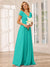 A-Line/Princess V-Neck Long Bridesmaid Dresses with Ruffles