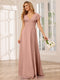 A-Line/Princess V-Neck Long Bridesmaid Dresses with Split Side