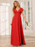 A-Line/Princess V-Neck Long Bridesmaid Dresses with Split Side
