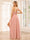 A-Line/Princess One-Shoulder Long Bridesmaid Dresses with Split Side