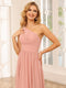 A-Line/Princess One-Shoulder Long Bridesmaid Dresses with Split Side