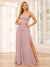 A-Line/Princess One-Shoulder Long Bridesmaid Dresses with Split Side