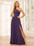 A-Line/Princess One-Shoulder Long Bridesmaid Dresses with Split Side