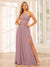 A-Line/Princess One-Shoulder Long Bridesmaid Dresses with Split Side